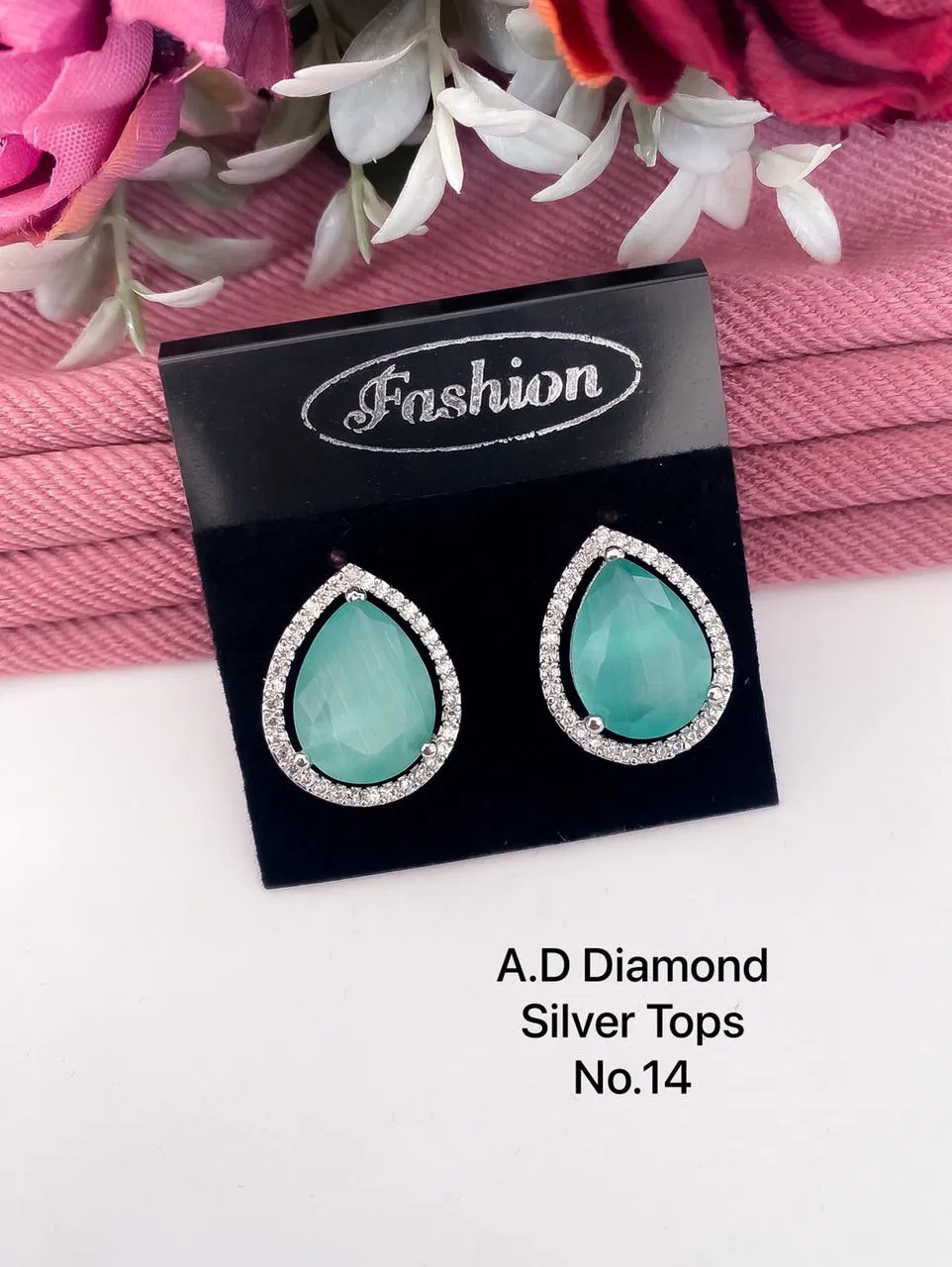 Designer Single AD Diamond Silver Tops 2 Wholesale Shop In Surat
